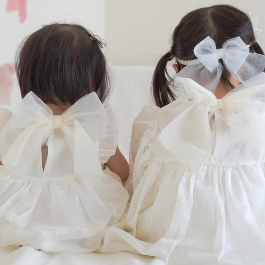 ふう、チャコット♥️ワンピースドレス coto cotte（コトコット） ワンピース ドレス 裾刺繍シアーパフワンピ