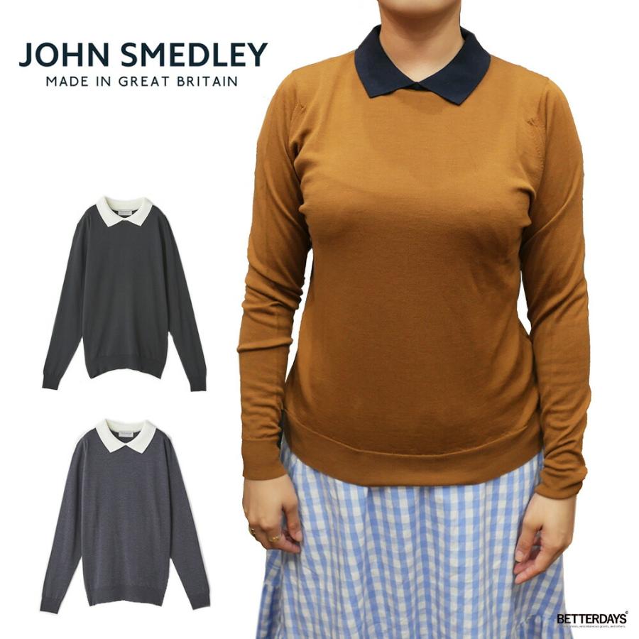 JOHN SMEDLEY ニットポロシャツ プルオーバー レディース 長袖 JOHN SMEDLEY ニットポロシャツ プルオーバー レディース 長袖