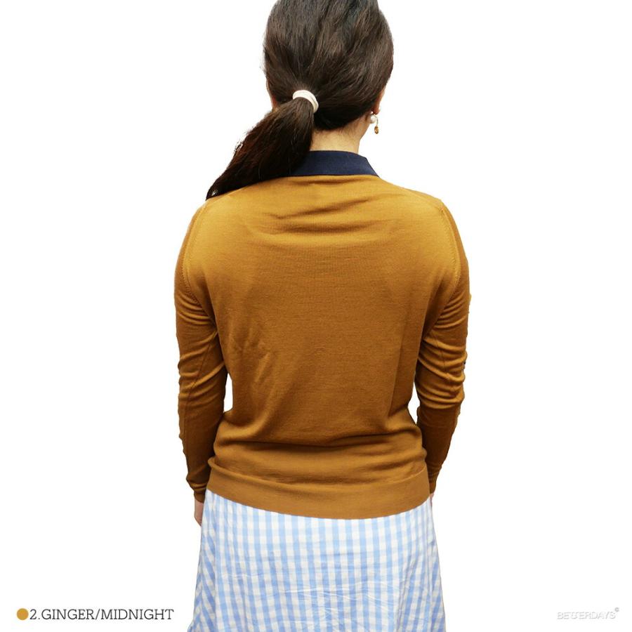 JOHN SMEDLEY ニットポロシャツ プルオーバー レディース 長袖