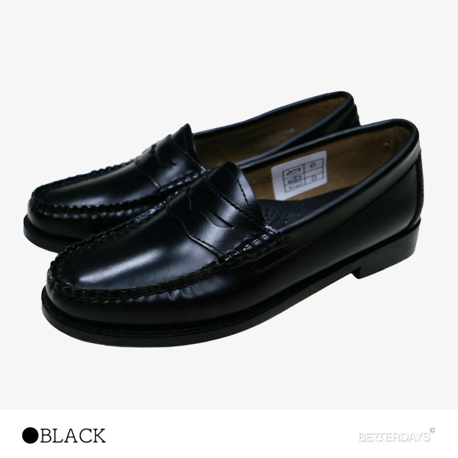 ローファー レディース コインローファー41010 BLACK LEATHER SOLE ジーエイチバス G.H.BASSの画像