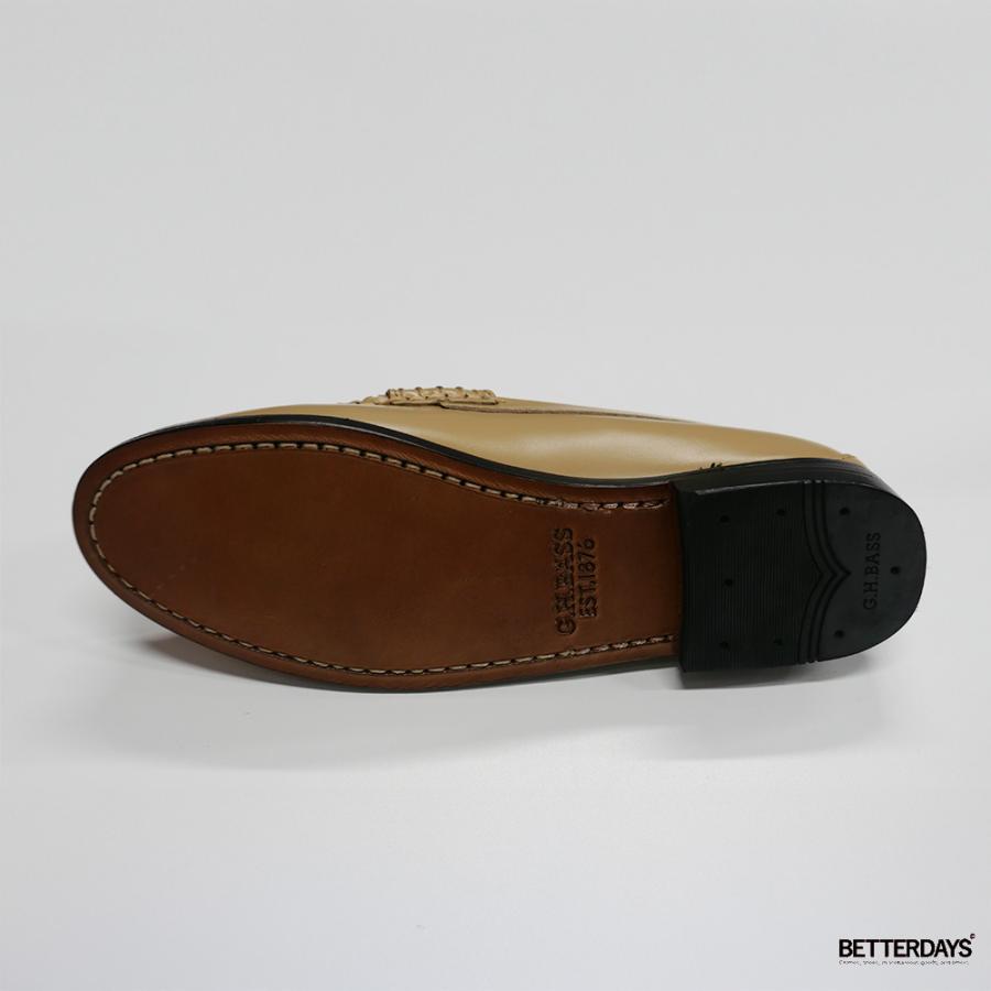 ローファー レディース コインローファー BA41011A BEIGE W WHITE LEATHER SOLE ジーエイチバス G.H.BASS 【国内正規品】の画像