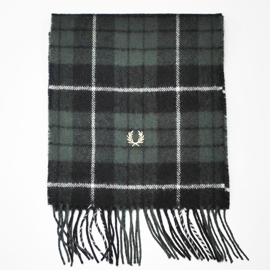 【FRED PERRY】マフラー/スカーフ/チェック/ウール/刺繍/ロゴ/新品 FRED PERRY（フレッドペリー） マフラー ユニセックス ウール チェック