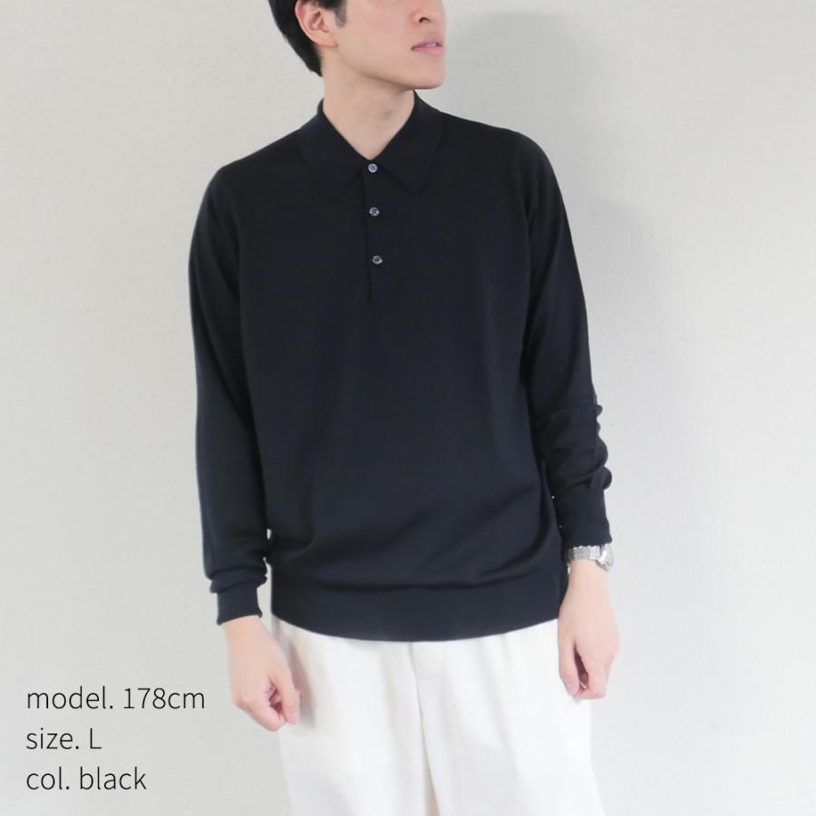 JOHN SMEDLEY（ジョンスメドレー） 長袖ポロシャツ メンズ ニット