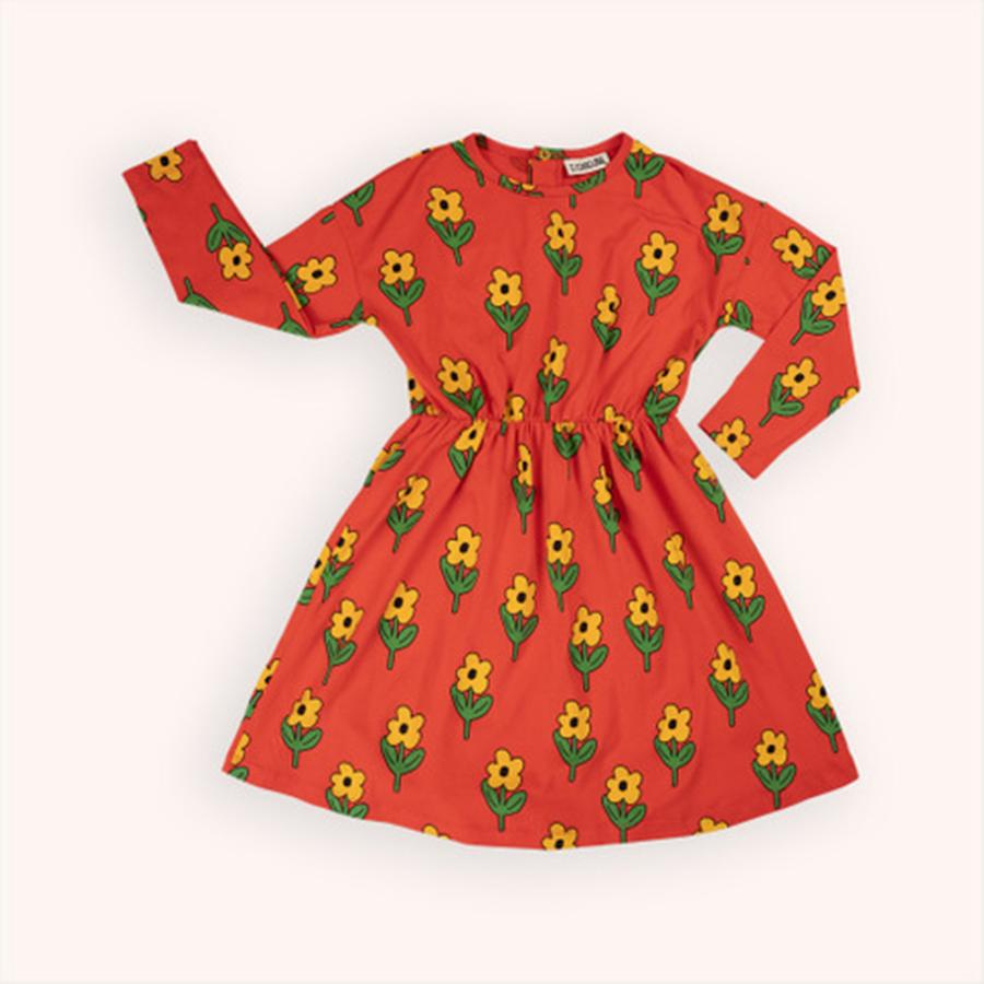 ワンピース ベビー キッズ CarlijnQ Flowers dress longsleeve 総柄 花