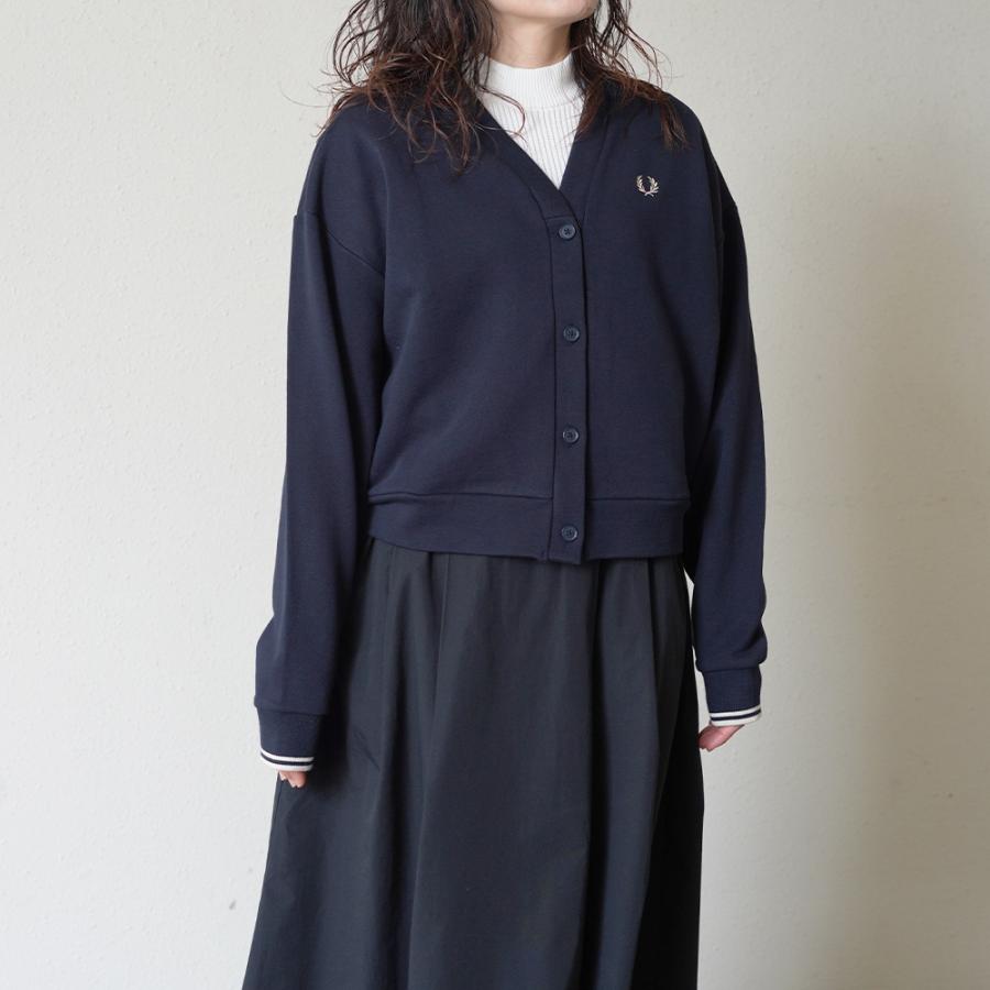 フレッドペリー Tipped Crew Neck Cardigan FRED PERRY（フレッドペリー） カーディガン スウェット レディース V
