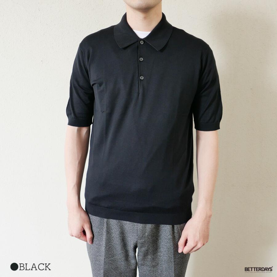 JOHN SMEDLEY シーアイランドコットン ニットポロ 黒 XXL 英国製 JOHN SMEDLEY】シーアイランドコットンファインゲージニットポロ