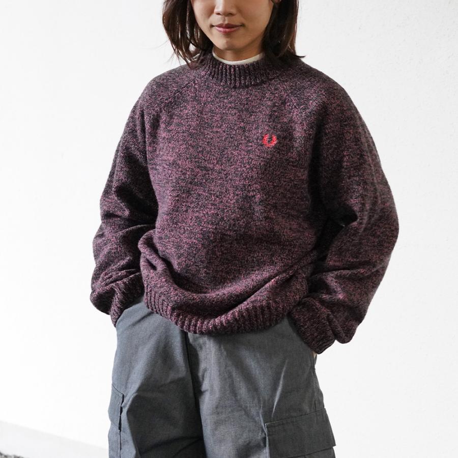 フレッドペリー　ニット　セーター　刺繍　SM 美品　ウール　アンゴラ　ハイネック FRED PERRY（フレッドペリー） セーター ニット メンズ レディース