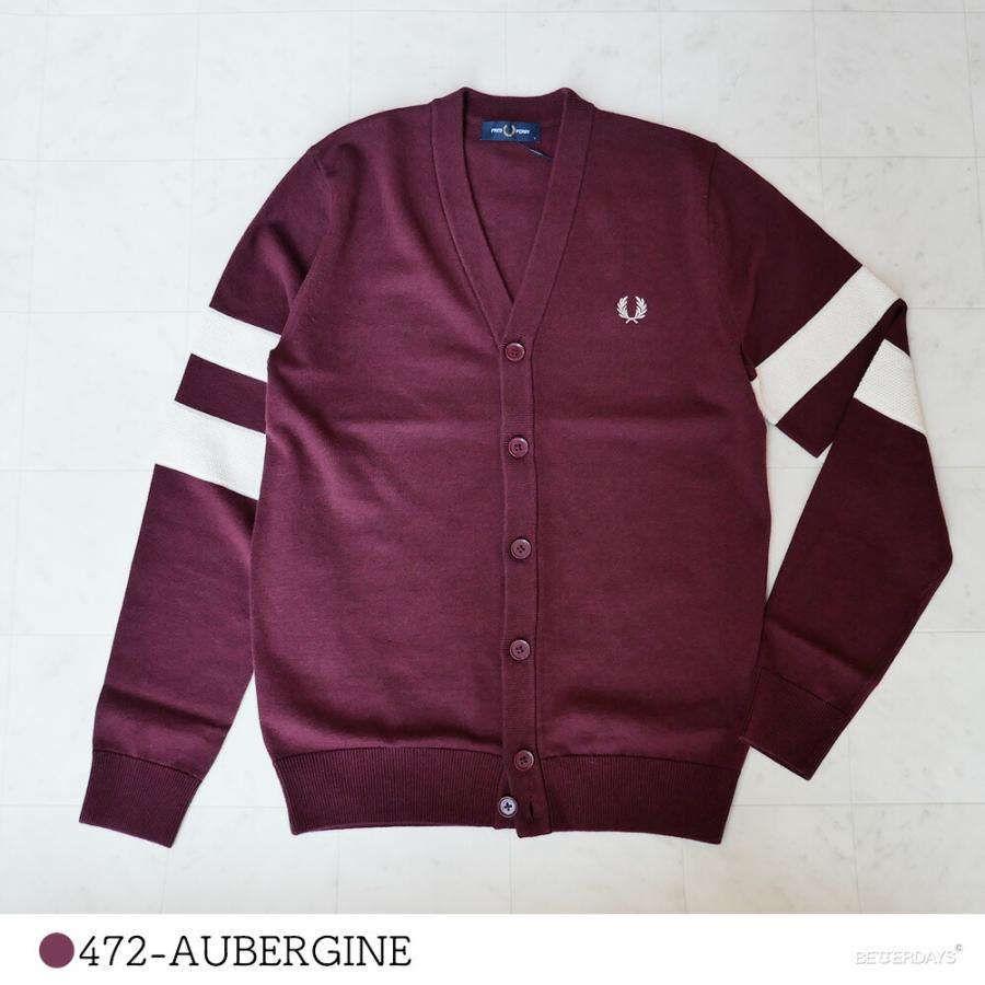 美品フレッドペリーFREDPERRYクルーネックカーディガンレッドS FRED PERRY（フレッドペリー）の「FRED PERRY クルーネック