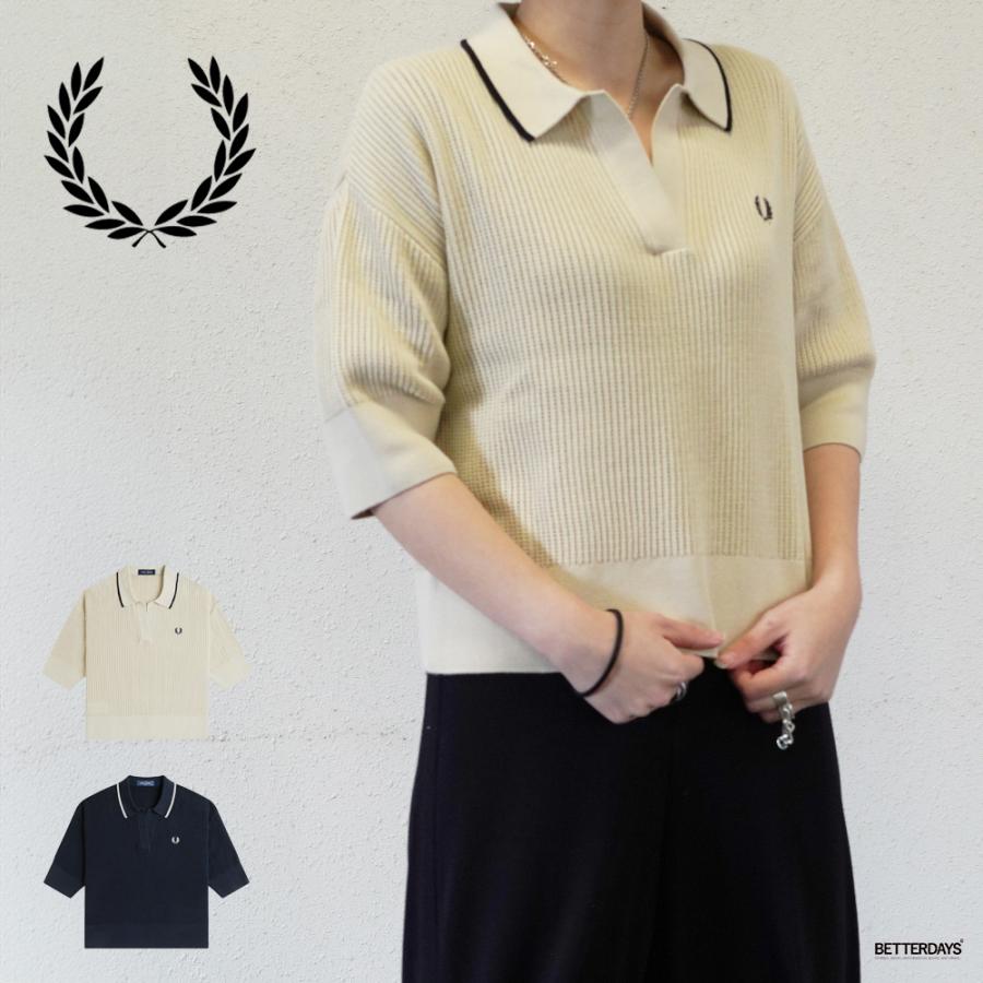 FRED PERRY（フレッドペリー） ニット シャツ レディース 半袖 FRED