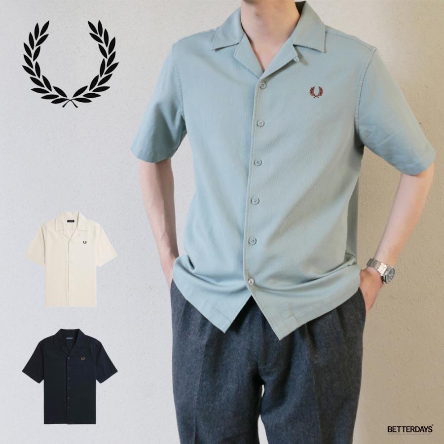 も*ん様 フレッドペリー FRED PERRY（フレッドペリー） リブド ヘム リビアカラー シャツ FRED