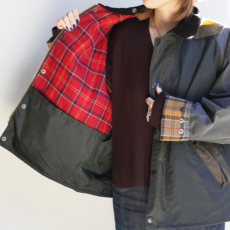 バブアー トランスポート パッチワーク オイルジャケット ユニセックス Barbour Patchwork Transport Waxed Jacket【国内正規品】MWX2499の画像