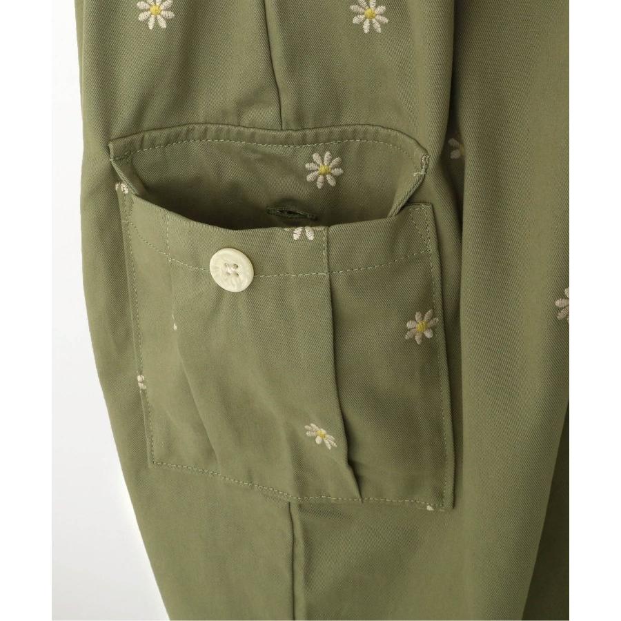 カーゴパンツ ズボン お花 刺繍 ゆったり ピードットプルミエ p