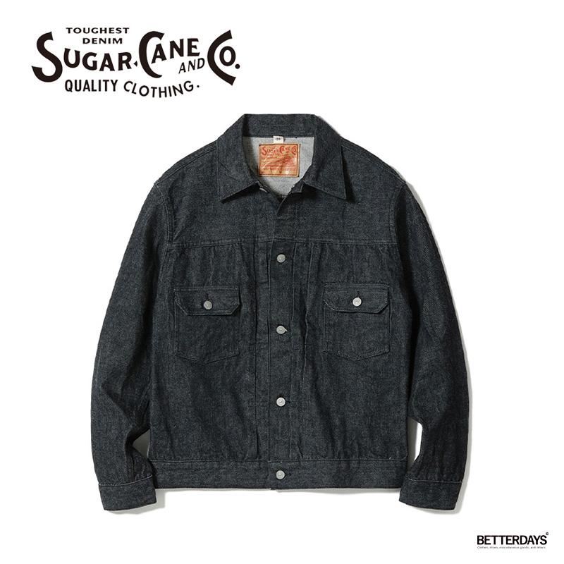 Sugar Cane Co. スタジャン 40R ブラック SUGAR CANE デニムジャケット メンズ ブラックデニム シュガーケーン