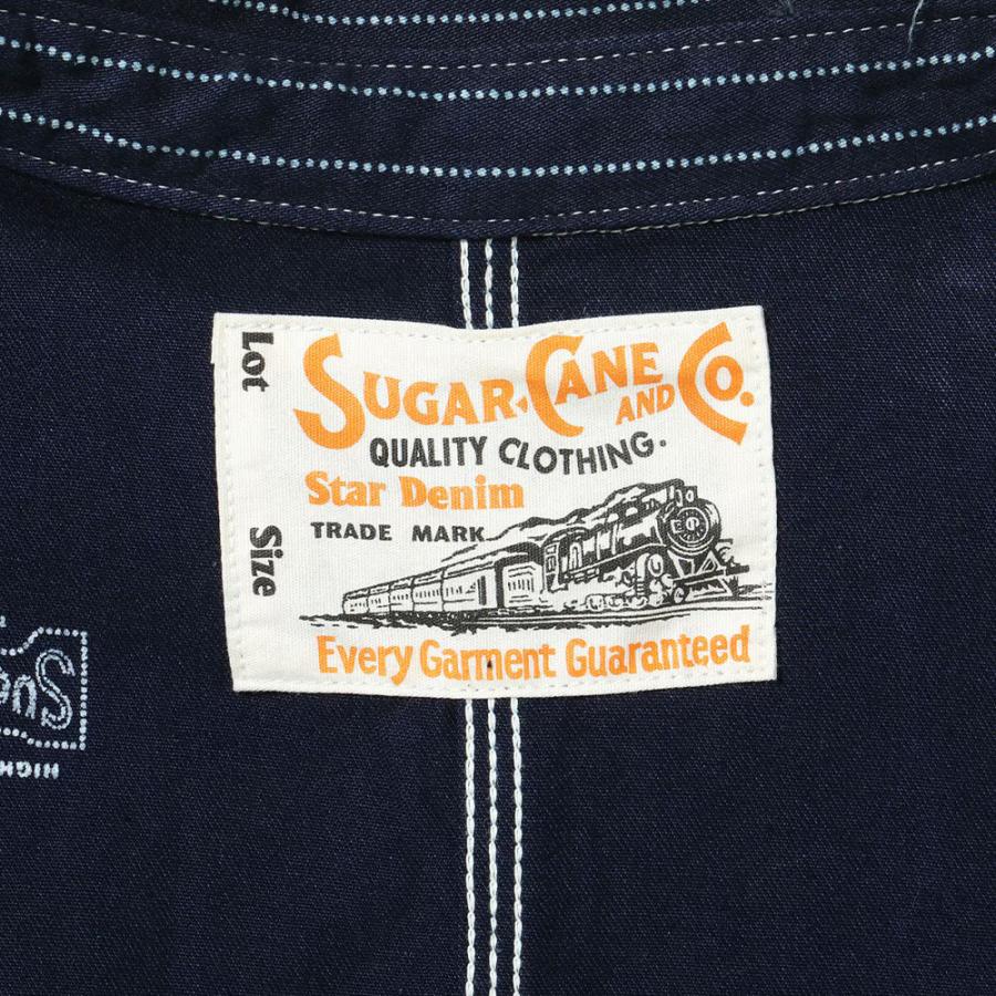 SUGAR CANE ワークコート メンズ デニム カバーオール ストライプ