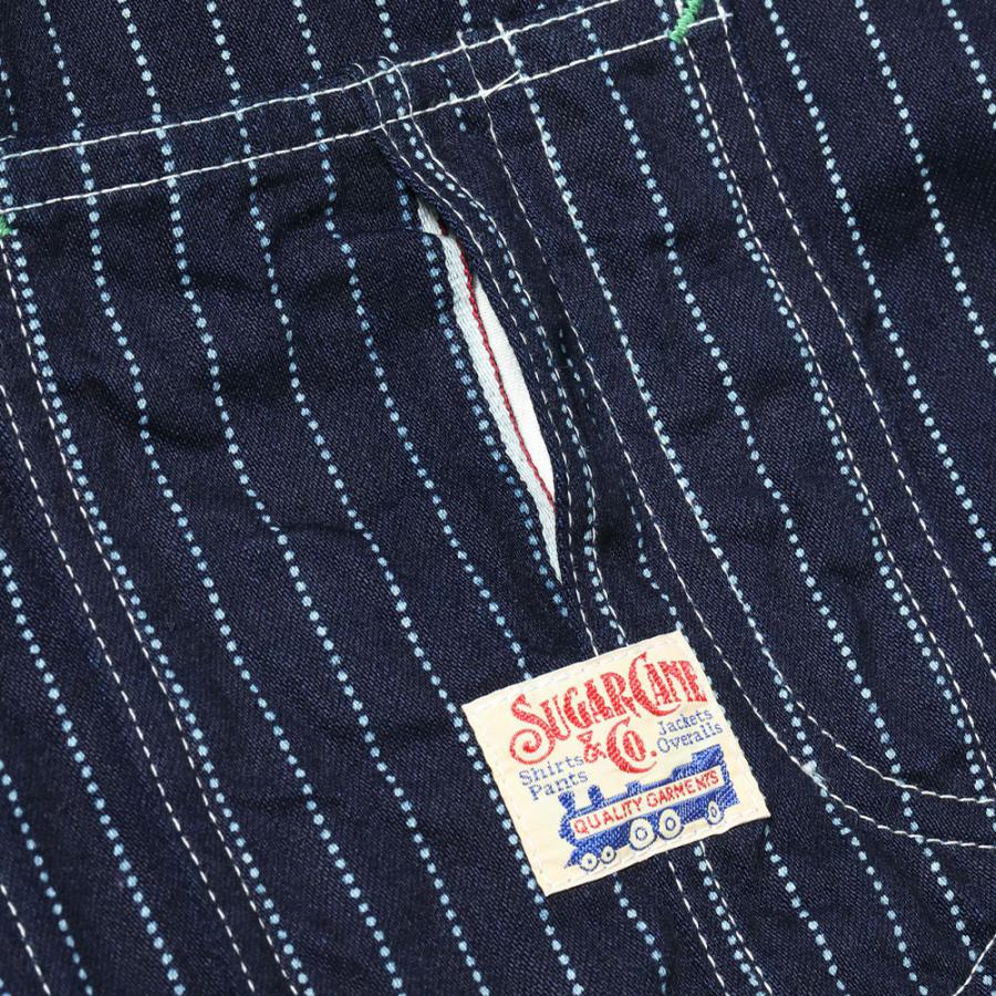 SUGAR CANE ワークコート メンズ デニム カバーオール ストライプ