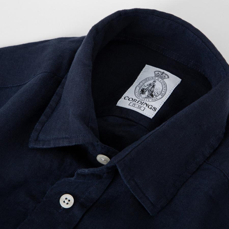 CORDINGS リネン 半袖シャツ ネイビー SUGAR CANE シャツ メンズ コーディングス CORDINGS VINTAGE LINEN