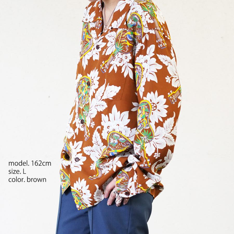 SUN SURF アロハシャツ メンズ サンサーフ 長袖 RAYON HAWAIIAN SHIRT