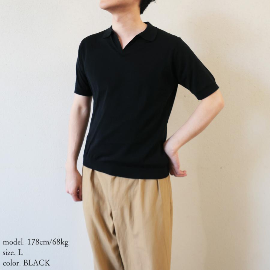 JOHN SMEDLEY（ジョンスメドレー） スキッパー ネック 半袖コットン