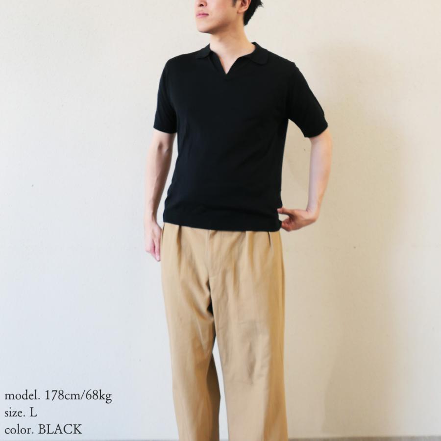 JOHN SMEDLEY（ジョンスメドレー） スキッパー ネック 半袖コットン