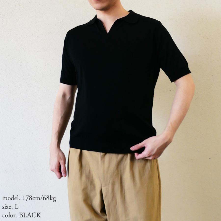 JOHN SMEDLEY（ジョンスメドレー） スキッパー ネック 半袖コットン