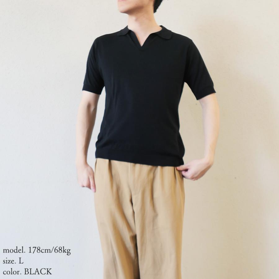 JOHN SMEDLEY（ジョンスメドレー） スキッパー ネック 半袖コットン