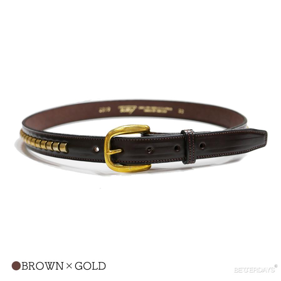 【未使用】トリーレザー　レザーベルト クリンチャーベルト　ブラウン　ゴールド TORY LEATHER（トリーレザー） 【26AW 一部予約】ベルト メンズ ユニ