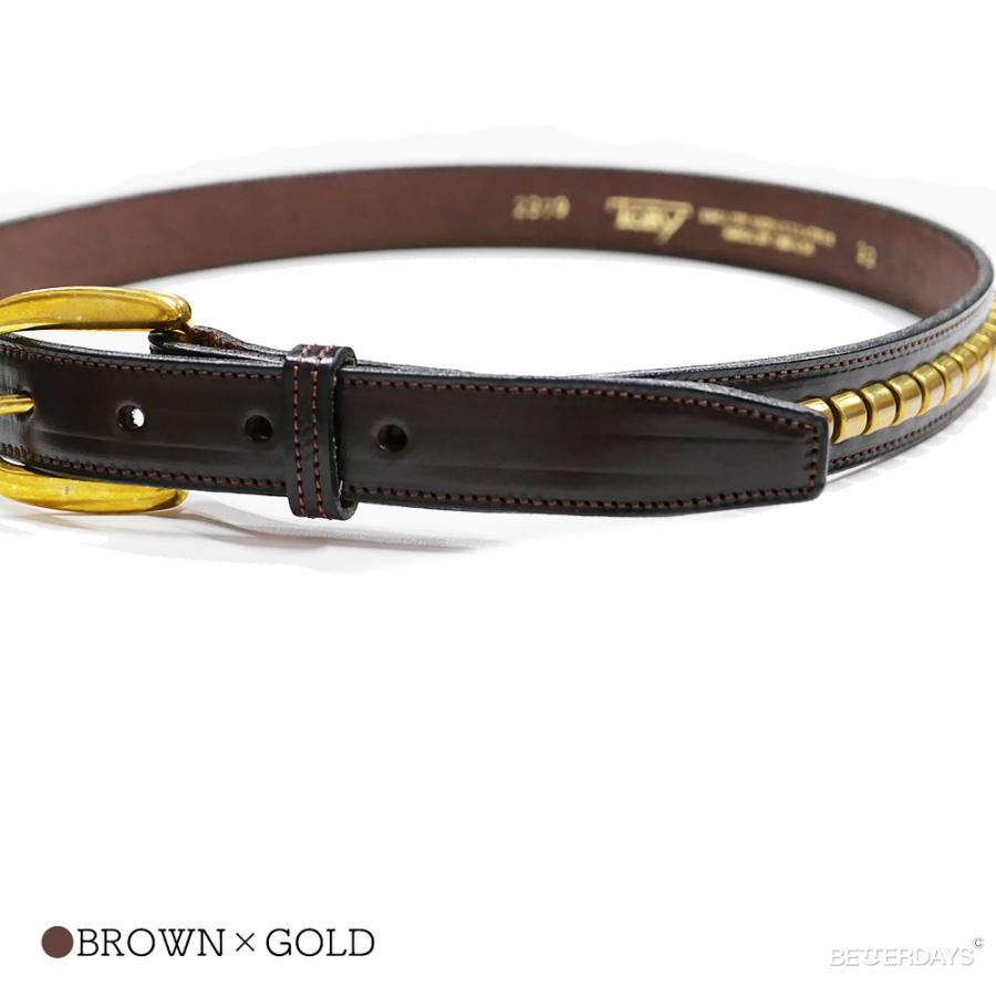 TORY LEATHER / トリーレザーベルト / 34ブラック&ゴールド TORY LEATHER（トリーレザー） ベルト メンズ ユニセックス CLINCHER