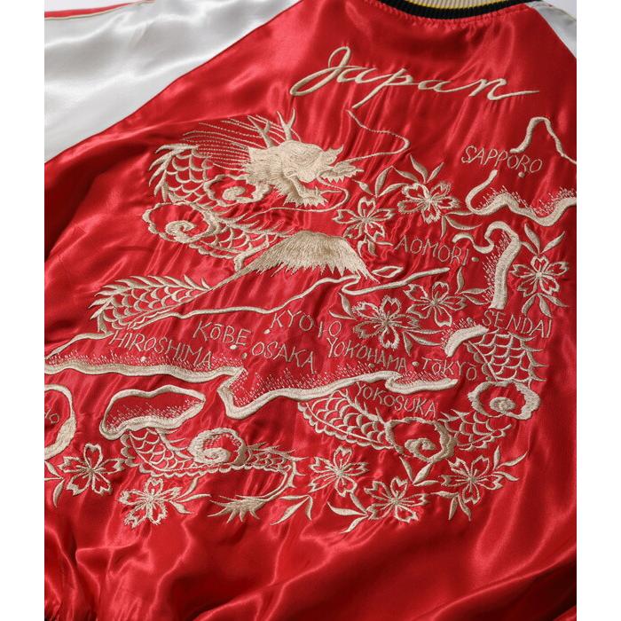 テーラー東洋 スカジャン メンズ リバーシブル アセテート スーベニアジャケット TAILOR TOYO Acetate Souvenir Jacket “DRAGON HEAD” × “JAPAN MAP”の画像