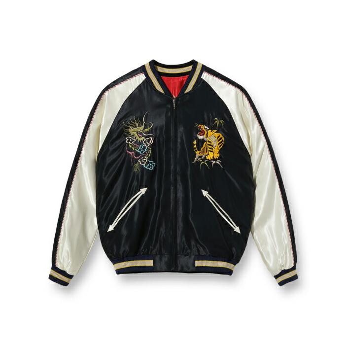 ［XL］テーラー東洋 TT15273 鷲×龍&虎 スーベニアジャケット TAILOR TOYO テーラー東洋 スカジャン メンズ リバーシブル アセテート