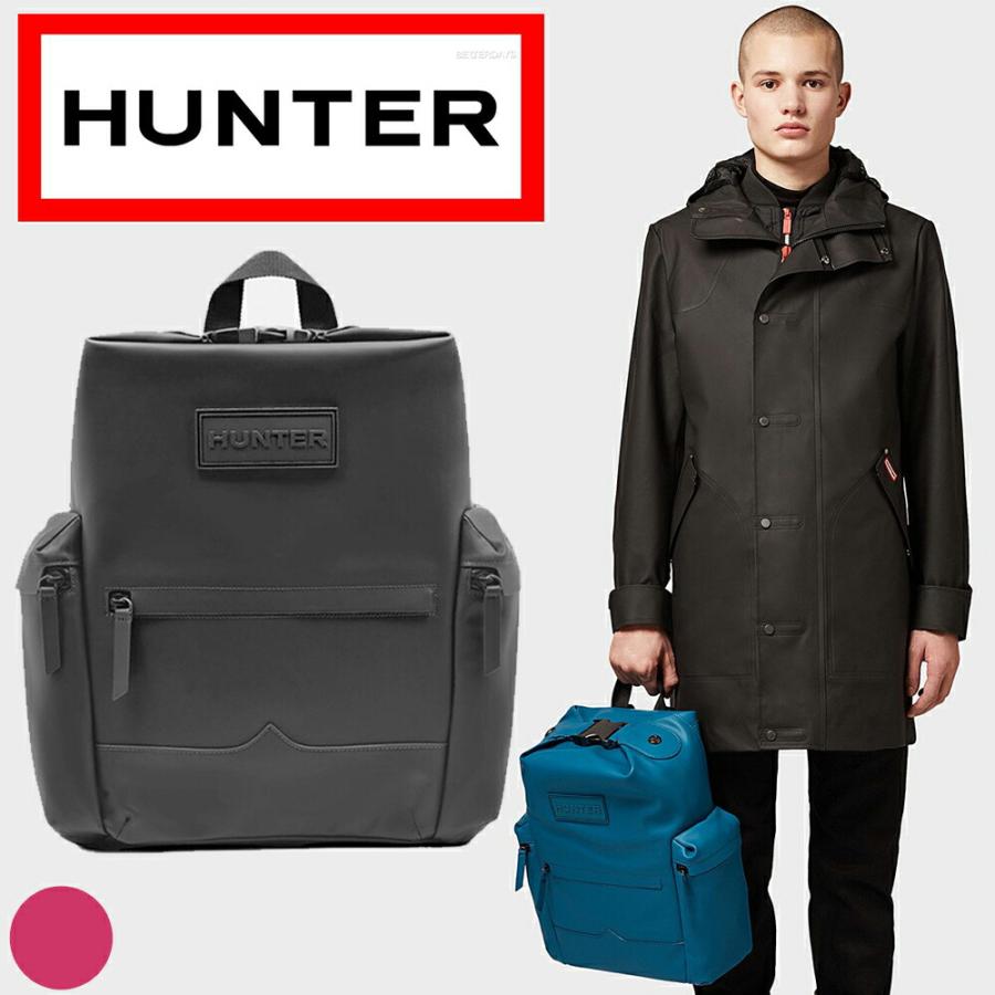 HUNTER 防水　トップクリップ　ラバー　レザー バックパック　リュック HUNTER（ハンター） ハンターラバーレザー バックパック リュック