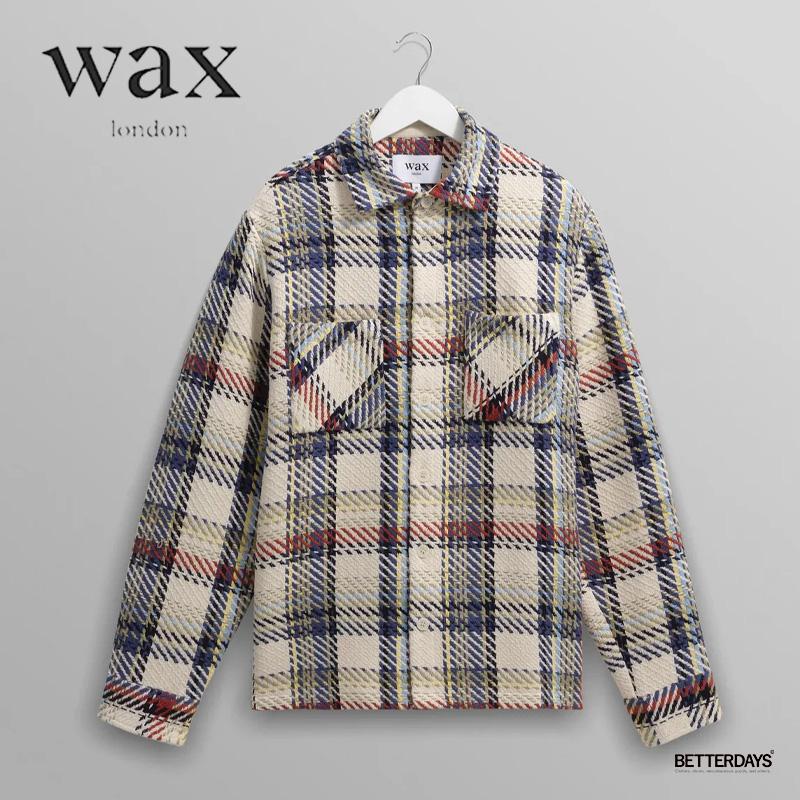 WAX London チェックニットシャツ WAX LONDON ワックスロンドン ウール チェック オーバーシャツ NOLAN