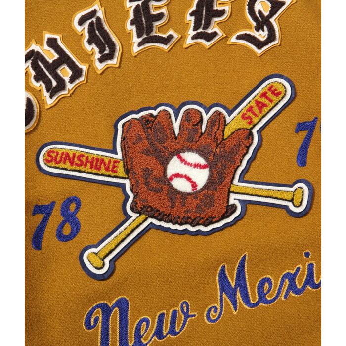 スタジャン メンズ ホワイツビル ウールメルトン アワードジャケット WOOL MELTON AWARD JACKET “CHIEFS” 30oz. GOLD WHITESVILLEの画像