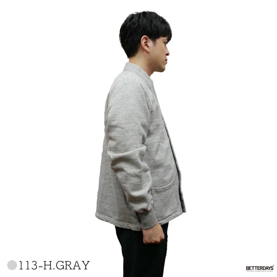 WHITESVILLE スウェットカーディガン メンズ SWEAT BUTTON FRONT