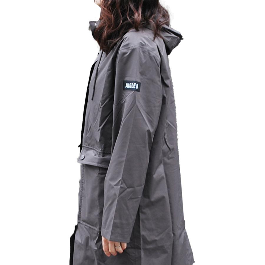 AIGLE ロングフーデッドジャケット レディース 防水 透湿防水 AIGLE ロングフーデッドジャケット レディース 防水 透湿防水