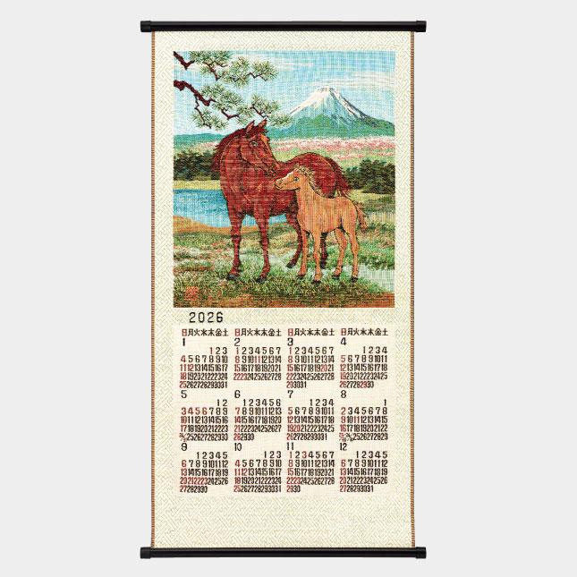 ゴブラン織の壁掛け 2026年 ゴブラン織 壁掛けカレンダー 富士山 - メルカリ