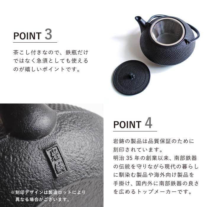 岩鋳 鉄瓶兼用急須 7型新アラレ 南部鉄器 10024 : The Better Living