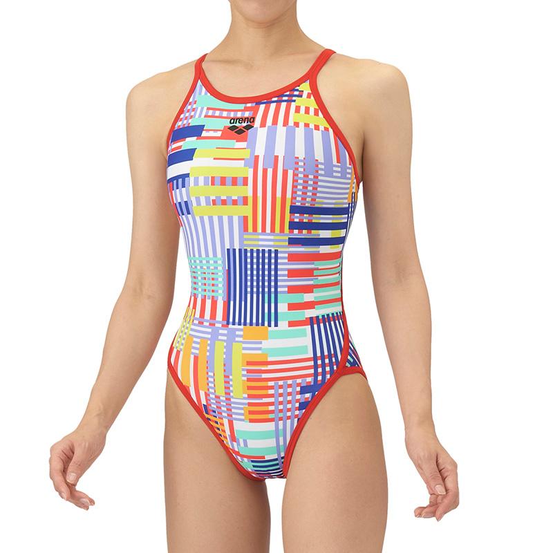 競泳水着 ジュニア女子 練習用 arena アリーナ 140cm AS5FWM11G オレンジ×パープル ORPP タフスーツ 練習用水着 /11月30日まで15%OFF | アリーナ | 04