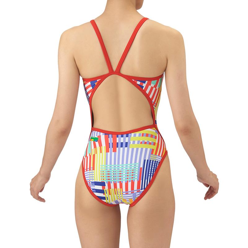 競泳水着 ジュニア女子 練習用 arena アリーナ 140cm AS5FWM11G オレンジ×パープル ORPP タフスーツ 練習用水着 /11月30日まで15%OFF | アリーナ | 05