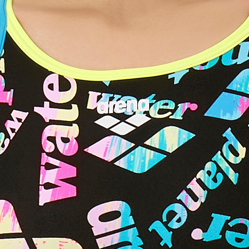 競泳水着 レディース 練習用 アリーナ arena Lサイズ AS5FWM18L ブラック×ブルー BKBL タフスーツ 練習用水着 /20%OFFの画像