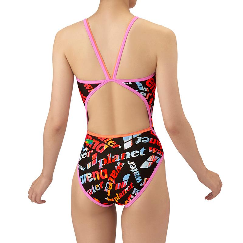 アリーナ arena 競泳水着 レディース 練習用 Mサイズ AS5FWM18L ブラック×オレンジ BKOR タフスーツ 練習用水着 /20%OFFの画像