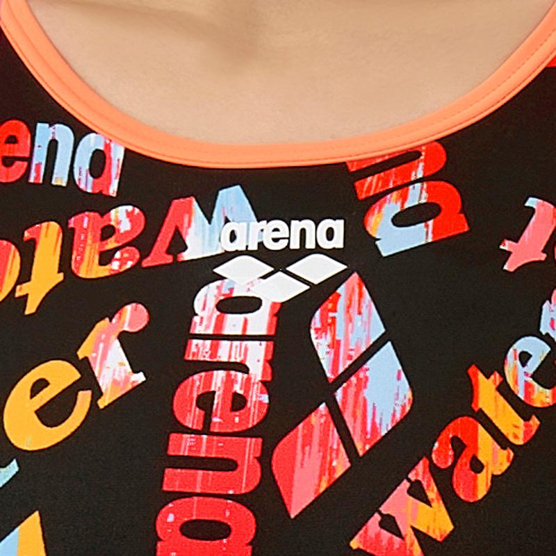 アリーナ arena 競泳水着 レディース 練習用 Mサイズ AS5FWM18L ブラック×オレンジ BKOR タフスーツ 練習用水着 /20%OFFの画像