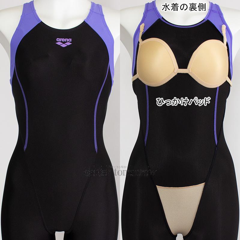新品☆arena 競泳水着 Sサイズ　ブラック×パープル アリーナ（arena） オールインワン水着 レディース Sサイズ AS5SWF00L