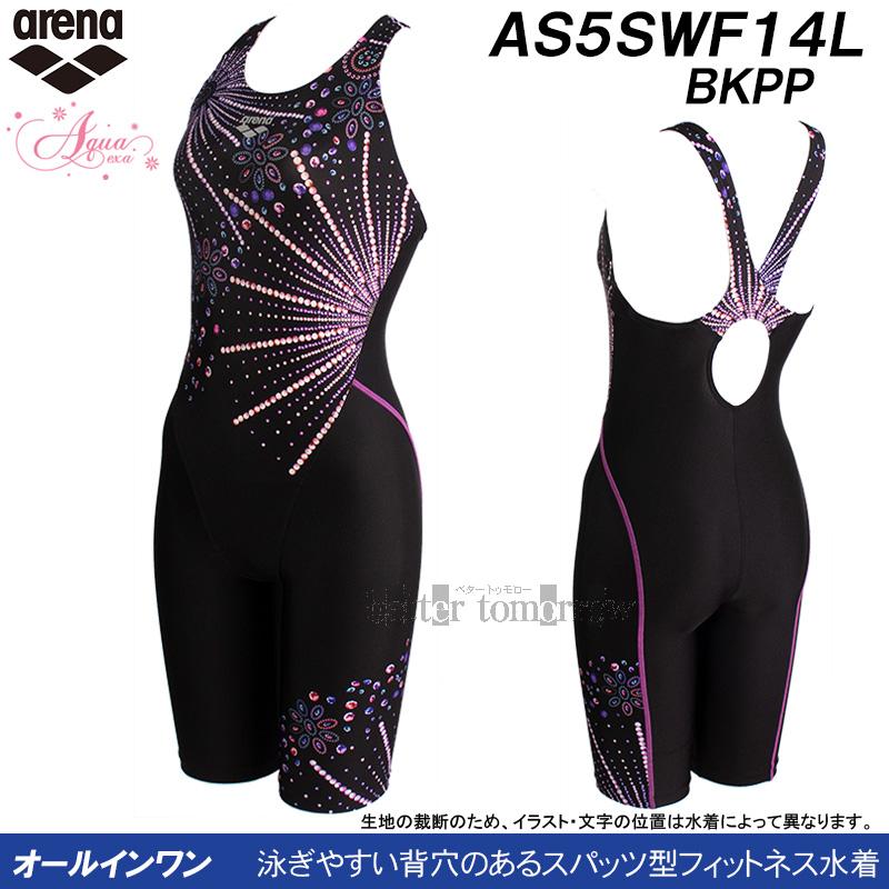 こ*☆様 新品未使用スポーツ用水着 ブラック/パープル BKPP アリーナ オールインワン水着 レディース Mサイズ AS5SWF14L