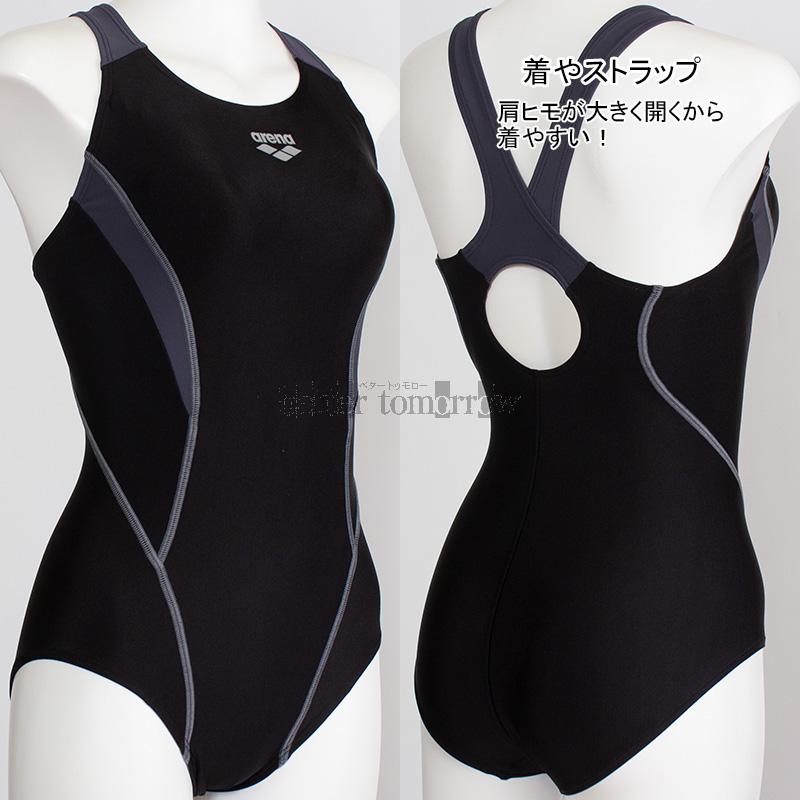 Our Legacyブラックワンピース水着 アリーナ（arena） フィットネス水着 レディース Lサイズ AS6SWF01L