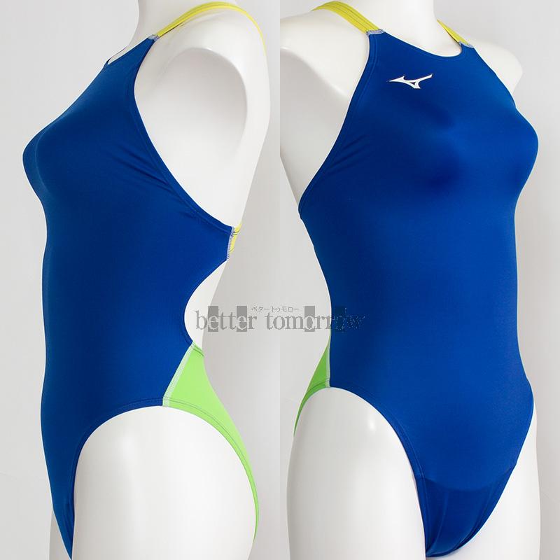 MIZUNO（ミズノ） レディース 競泳水着 N2JQD72027 ブルー×ライム