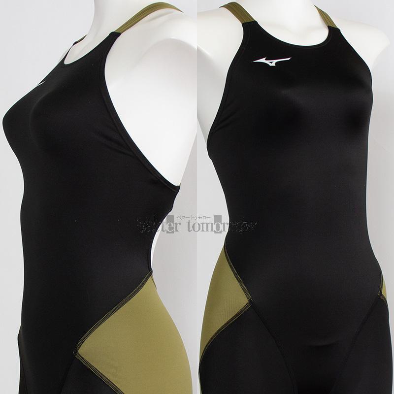 MIZUNO（ミズノ） レディース 競泳水着 N2MGC72093 ブラック×オリーブ