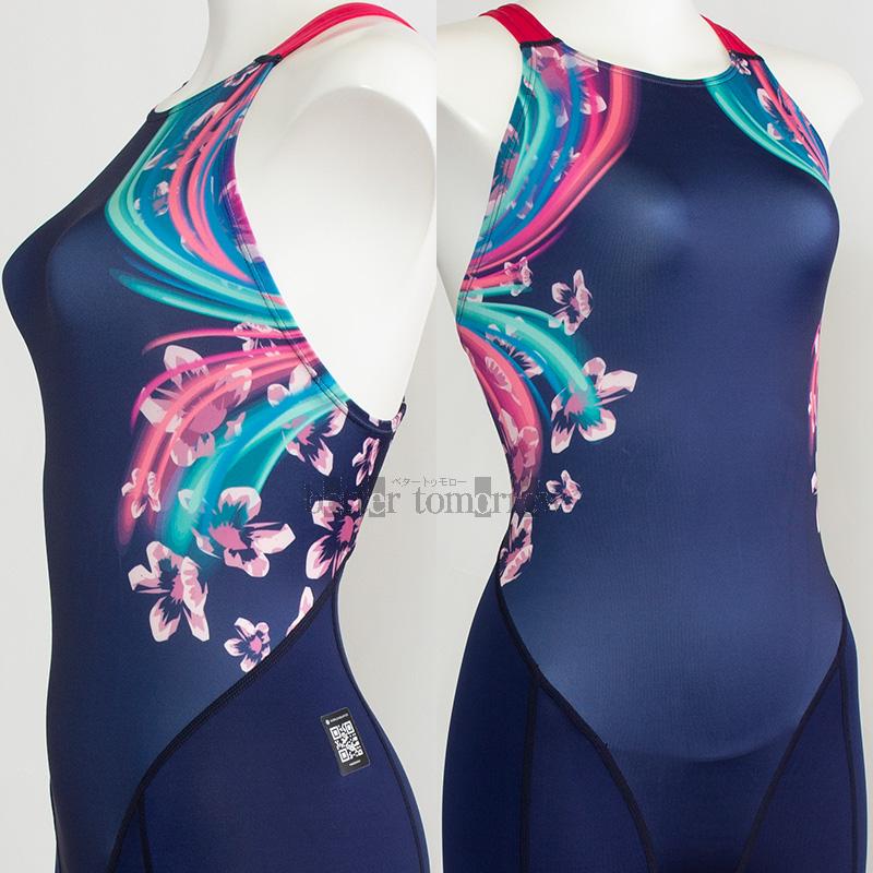 Mizuno 競泳水着 青/ピンク グラフィックデザイン Mizuno 競泳水着 青/ピンク グラフィックデザイン Mizuno 競泳水着 青