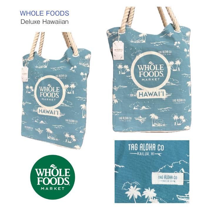 WHOLE FOODS】デラックストートバッグ ハワイアン柄 ハワイ限定 