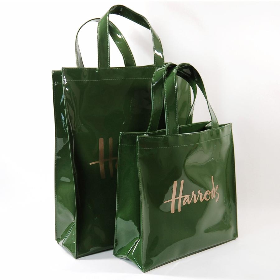 HARRODS ハロッズ 正規品 緑 PVC トートバック  Mサイズ Harrods Signature Shopper Bag 緑 裏地付　卒業式　母の日 本州送料無料｜bettykids｜05