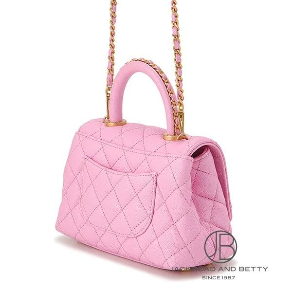 シャネル CHANEL トップハンドル ミニ フラップ バッグ ピンク 中古 バッグ/財布/小物｜bettyroad｜02